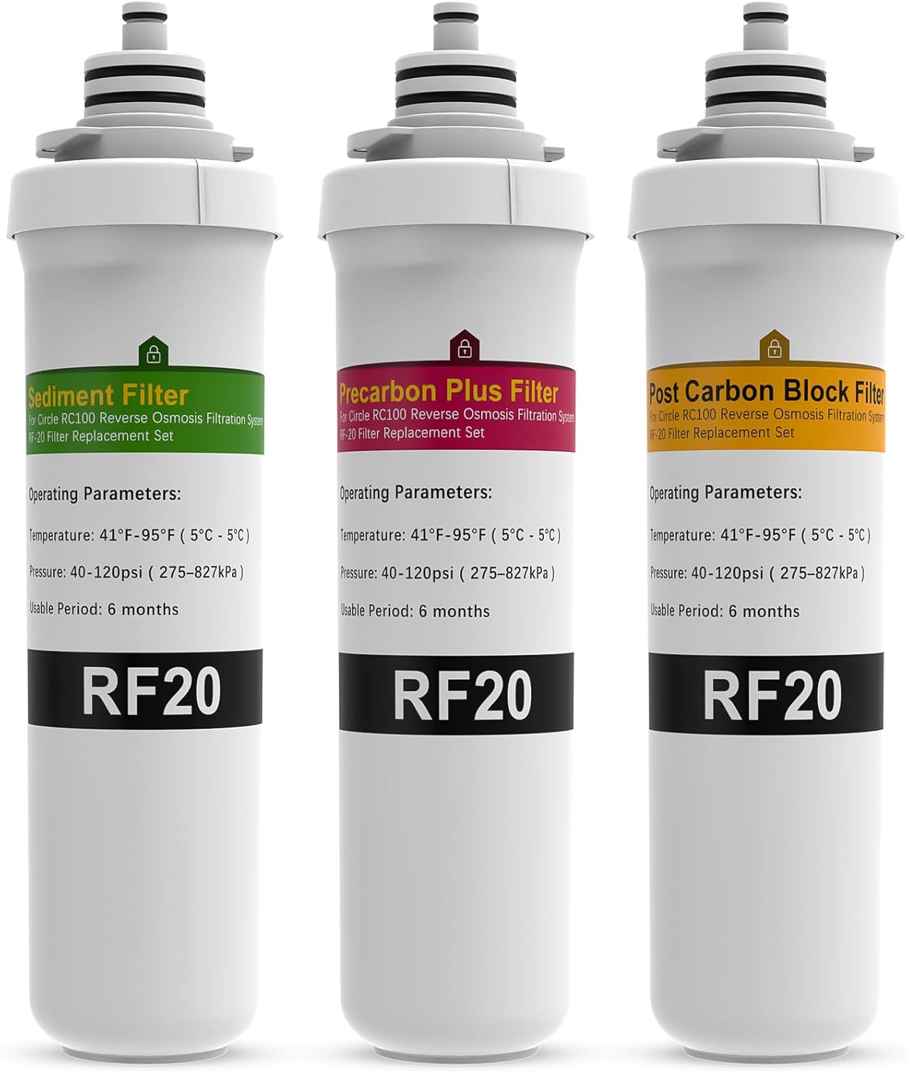 RF-20 Filter Replacement Set for Brondell Circle RC100 RO System
