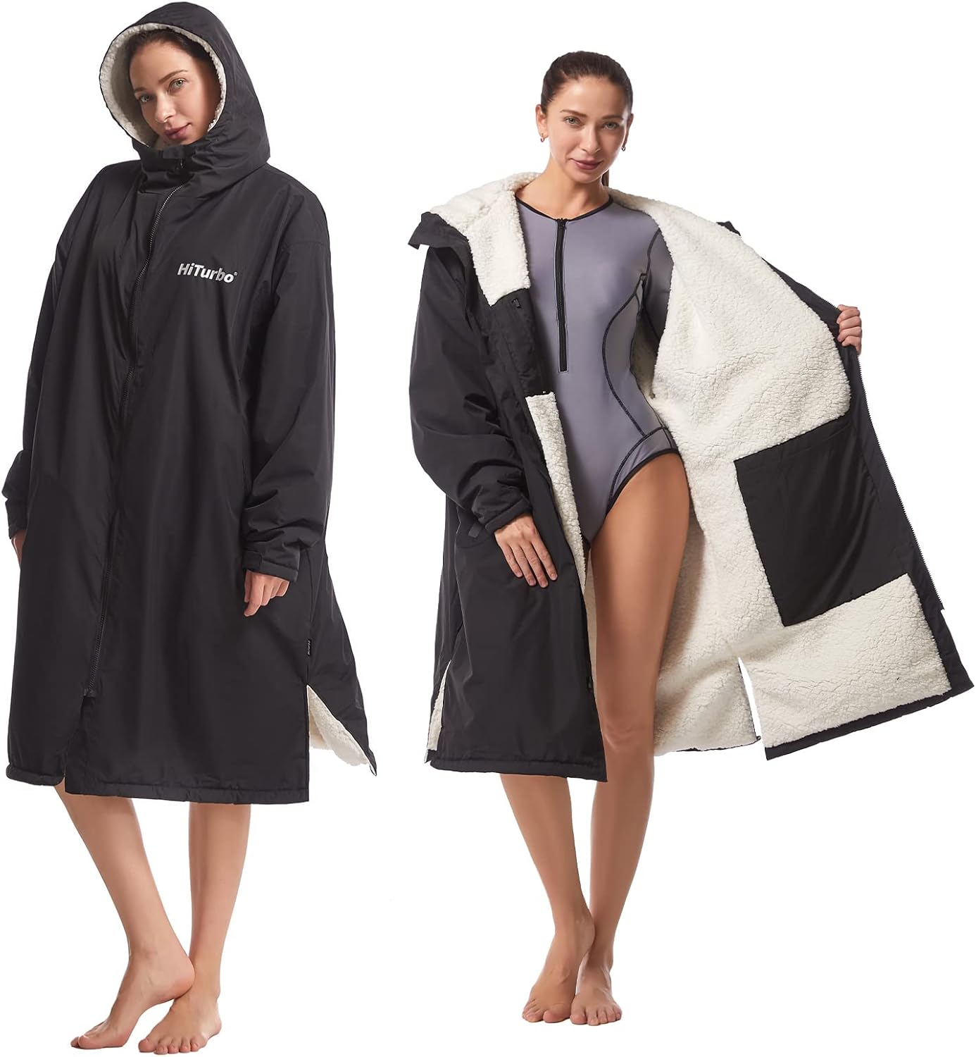 Hiturbo Warm Waterproof Swim Parka for Easy Changing Anywhere