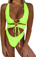 CHYRII Women's Sexy Cutout Lace Up Backless High Cut One Piece Shoes