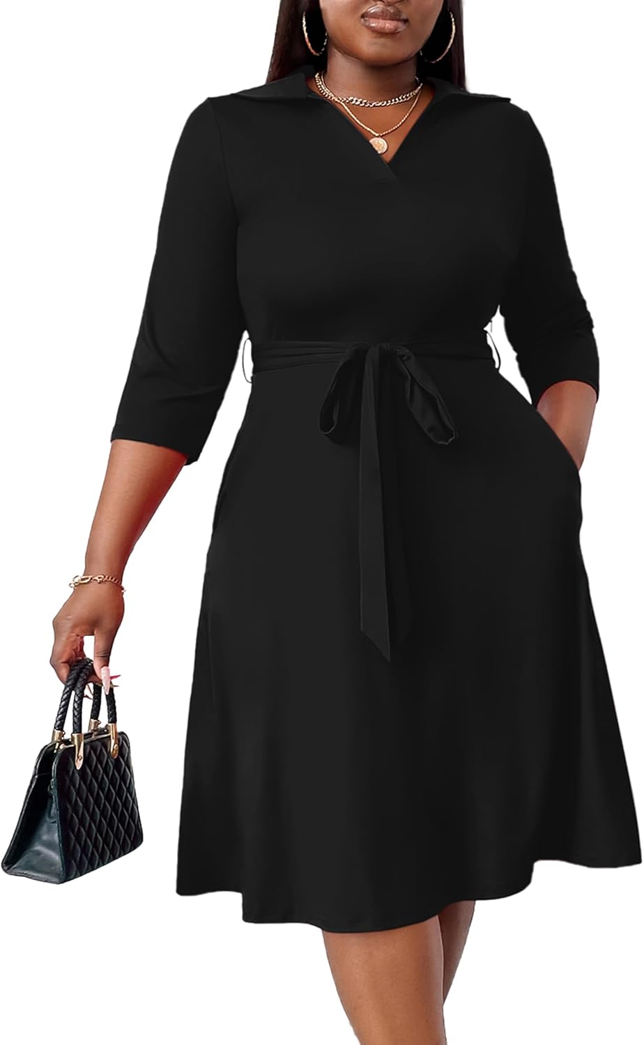 Plus Size Midi Dress for Women - Stylish Summer Cocktail Attire