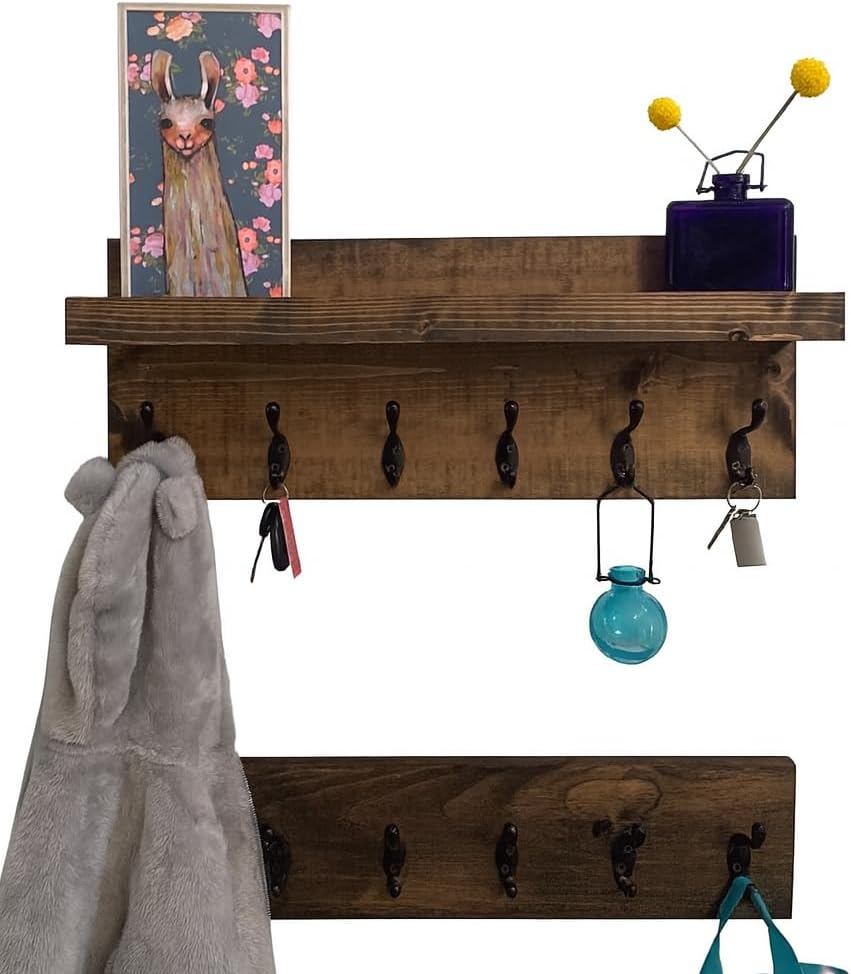 Coat Rack with Shelf Wall Mounted for Entryway Organization