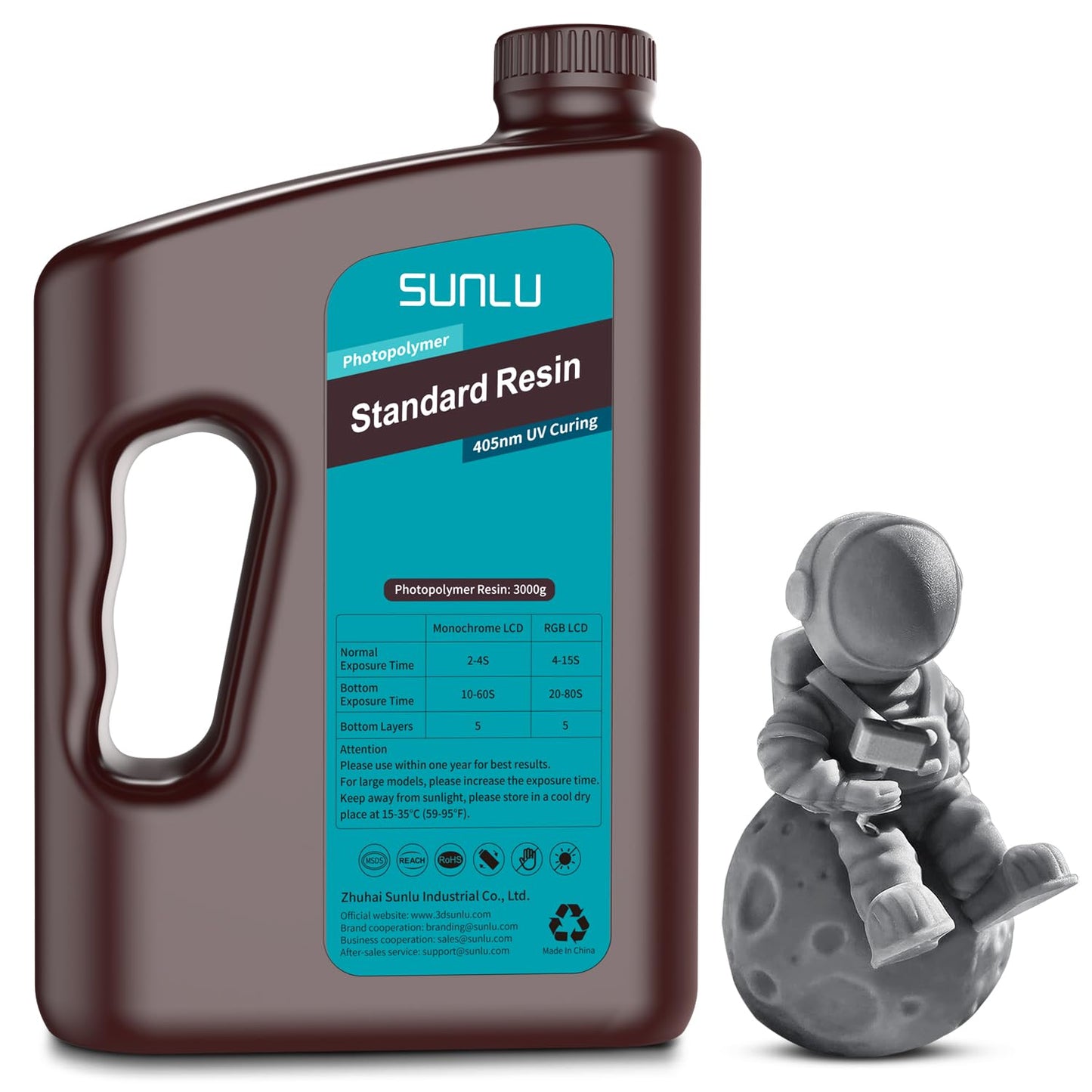 SUNLU 3D Printer Resin 3kg for High Precision 3D Printing