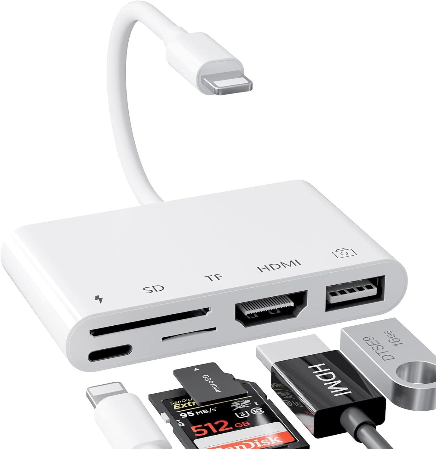 HDMI Adapter and 5 in 1 USB Camera Adapter for iPhone