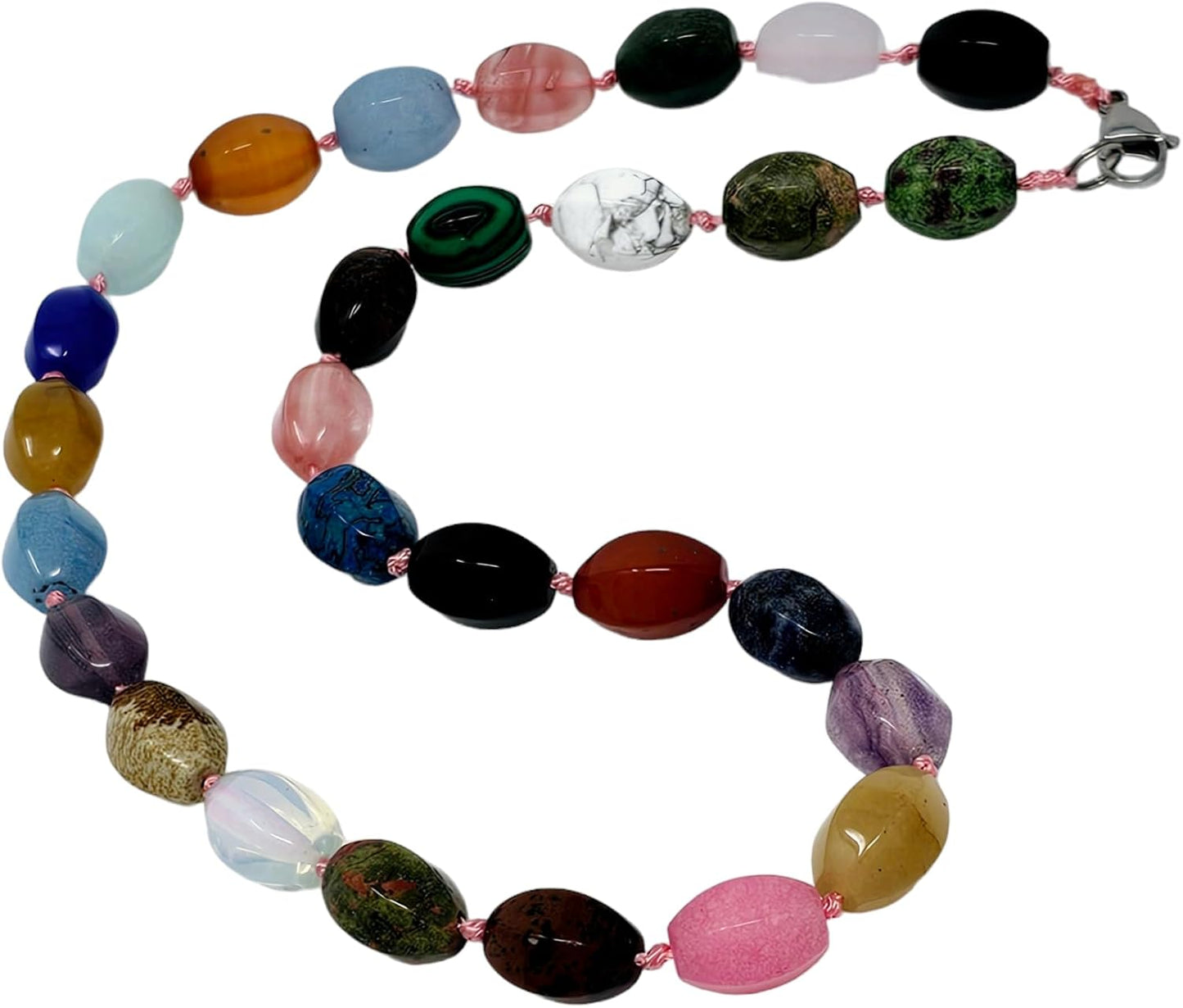 Women's Handmade Natural Gemstone Beaded Necklace for Her