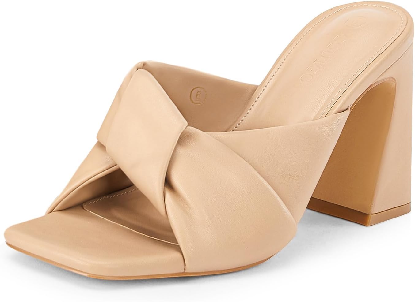 Coutgo Womens Chunky Heeled Mules for Summer Evening Parties