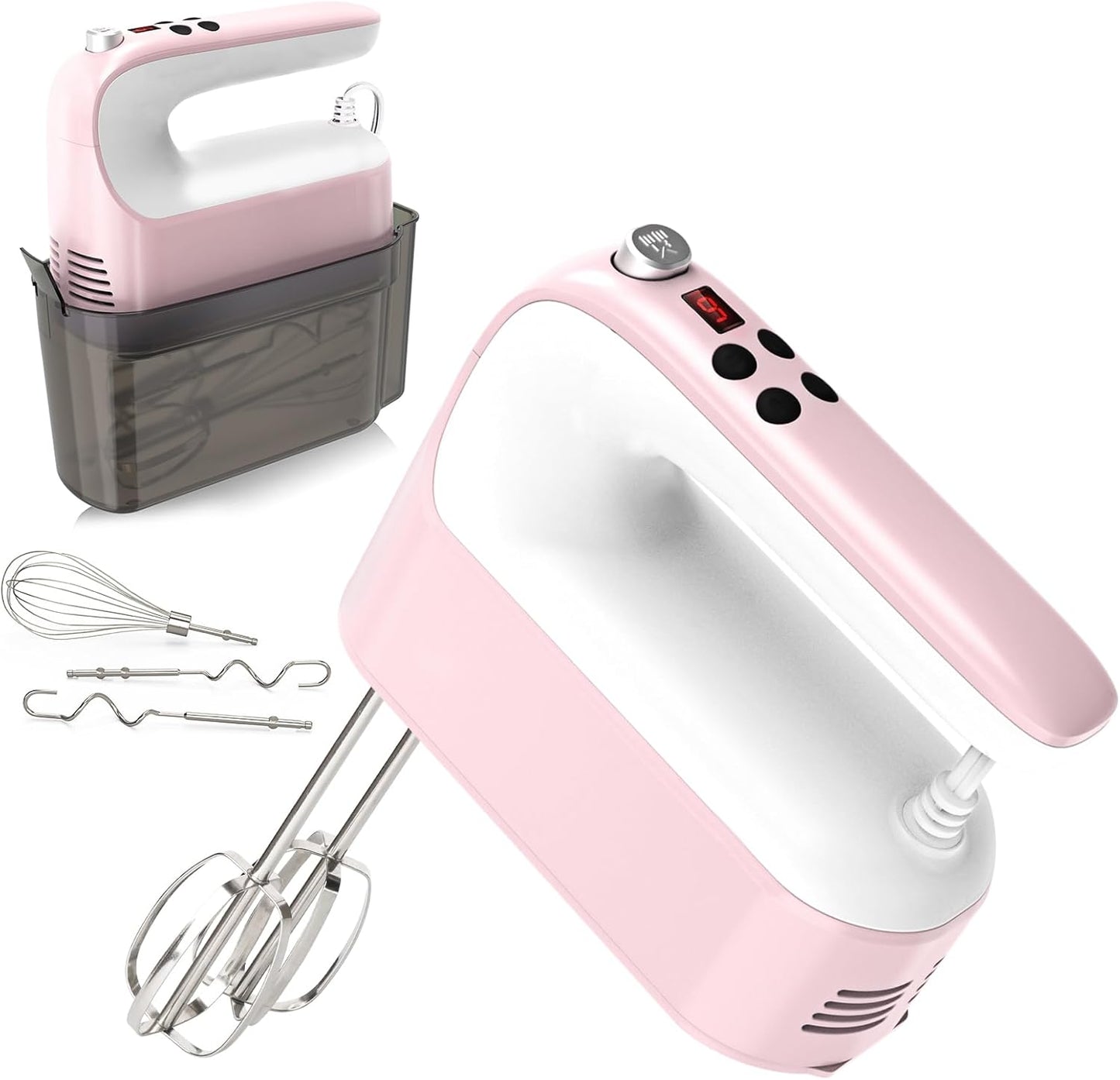 9-Speed Digital Hand Mixer with Turbo Boost and Storage Case