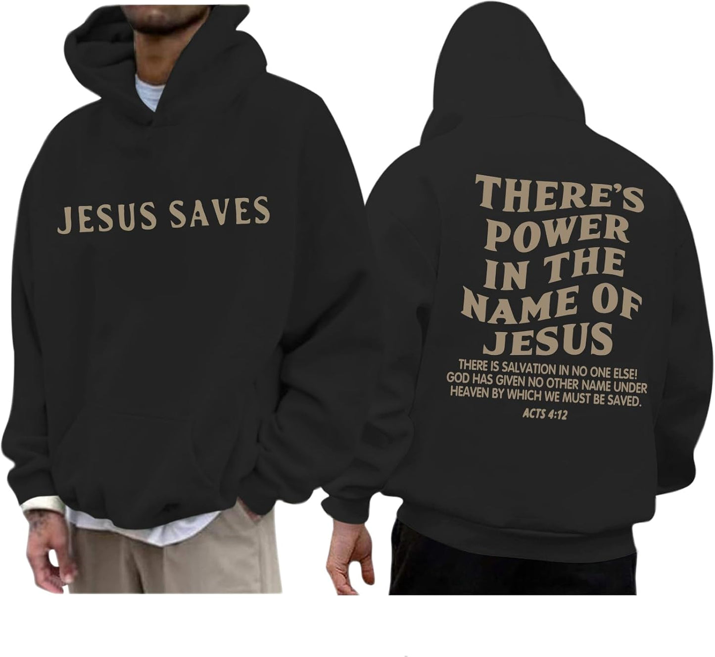 Christian Jesus Saves Hoodies for Men - Inspirational Sweatshirts