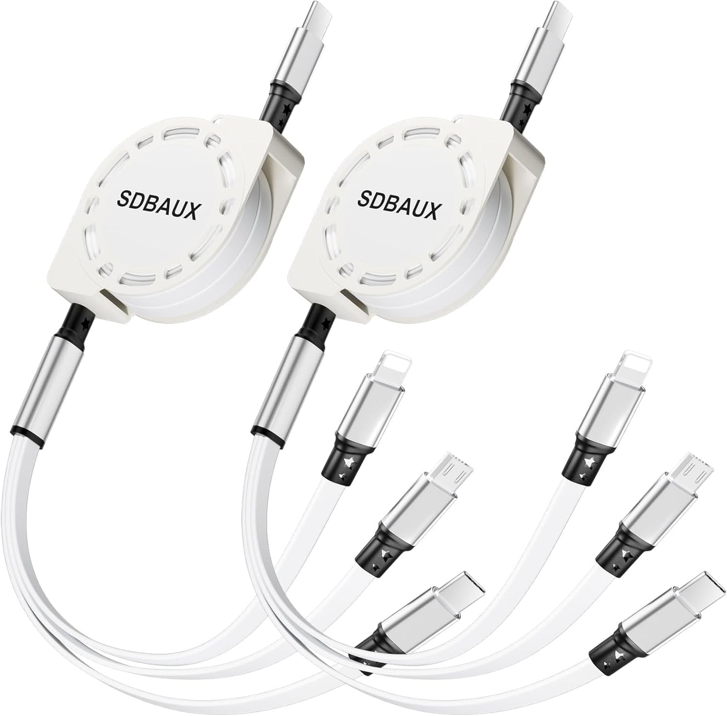 3-in-1 Fast Charge Cable for iPhone & Galaxy - SDBAUX