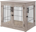 Furniture Style Dog Crate End Table - Durable Double Door Pet Kennel