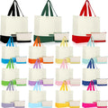 Canvas Tote Bags 15-Pack with 15 Zipper Pouches - Large Reusable