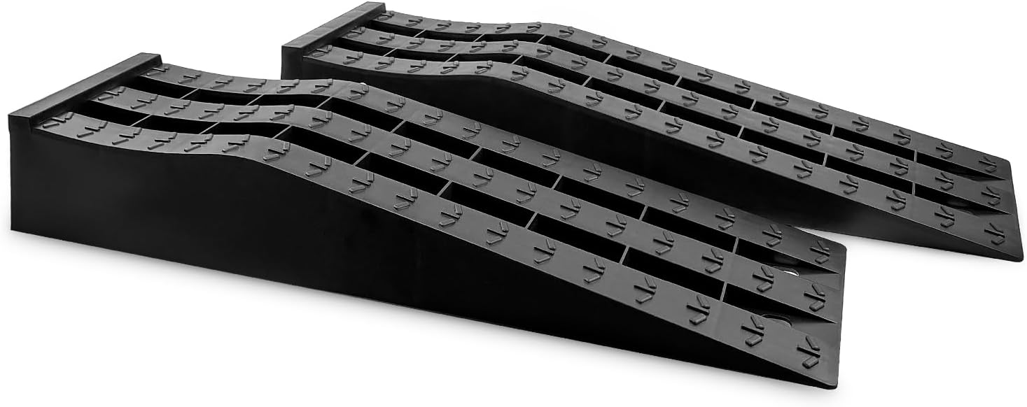 Portable Car Ramps for Oil Changes - Heavy Duty Low Profile