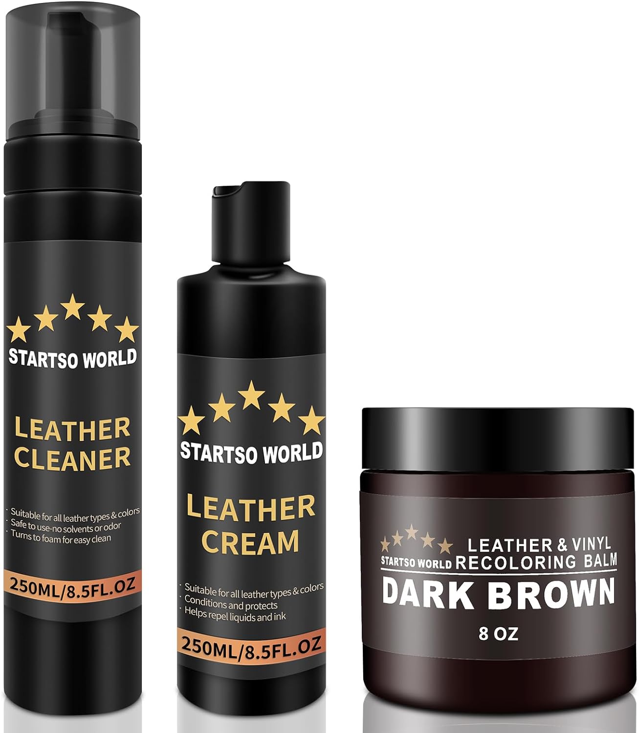 STARTSO WORLD Leather Restoration Kit | Restores Dark Brown Leather