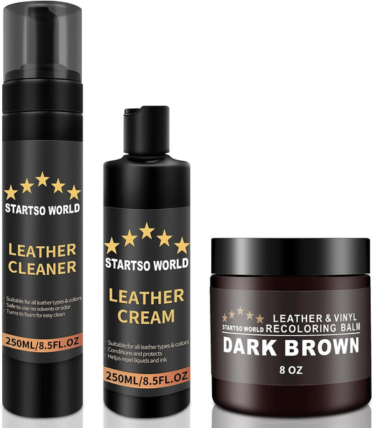 STARTSO WORLD Leather Restoration Kit | Restores Dark Brown Leather