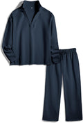 Women's Carmel Tracksuit 2 Piece Set - Pullover Sweatshirt & Wide Leg