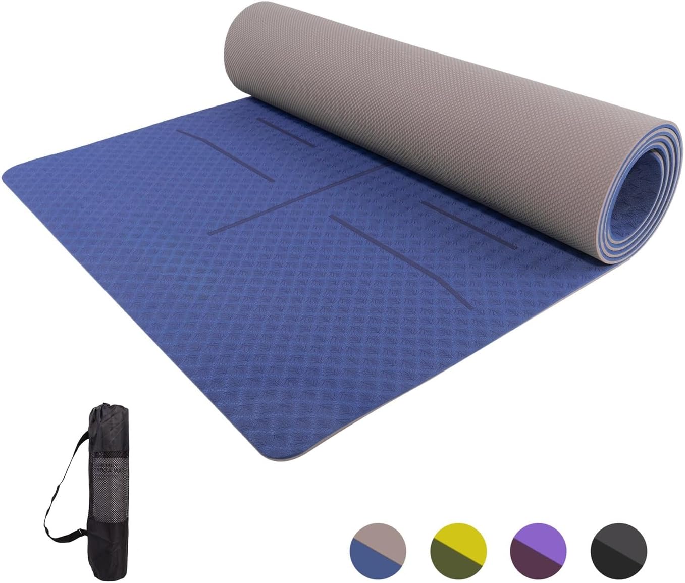 Non-Slip Eco-Friendly Yoga Mat, High Density, Free Bag