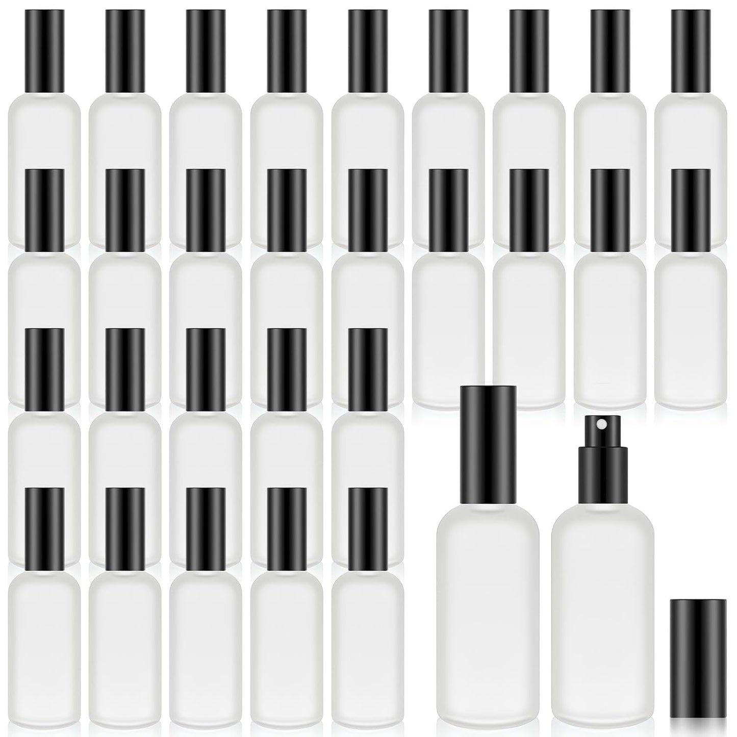 30 Pcs Black Glass Spray Bottles for Perfume and Travel