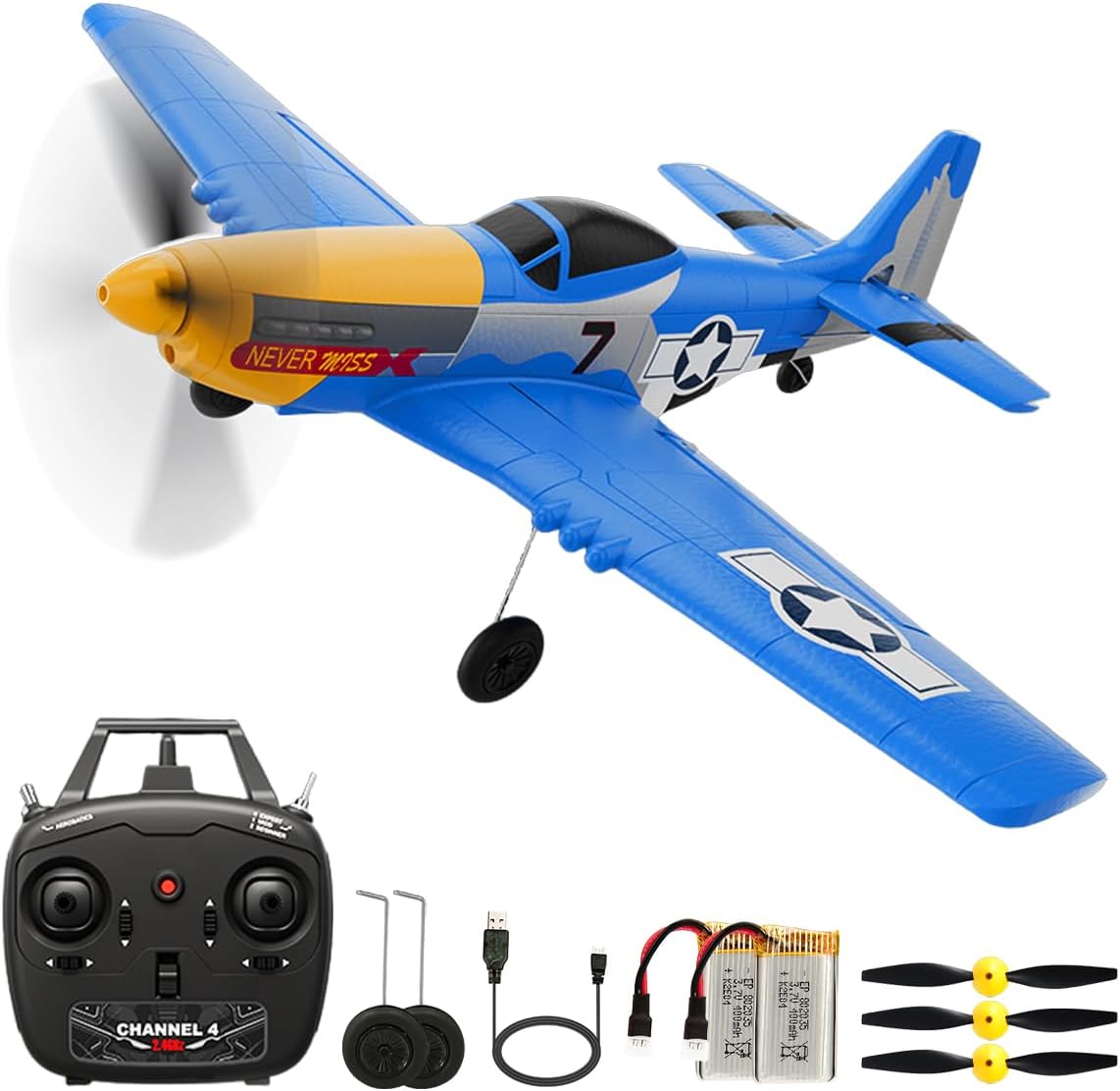 P51D RC Plane with 6-Gyro Xpilot for Easy Flying Fun