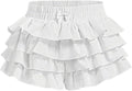 Women's Y2K Ruffle Gingham Bloomers - Cute High Waisted Mini Shorts