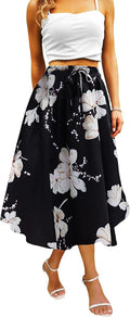 Maxi Skirts for Women with Pockets Long Midi Length Casual Skirt hands