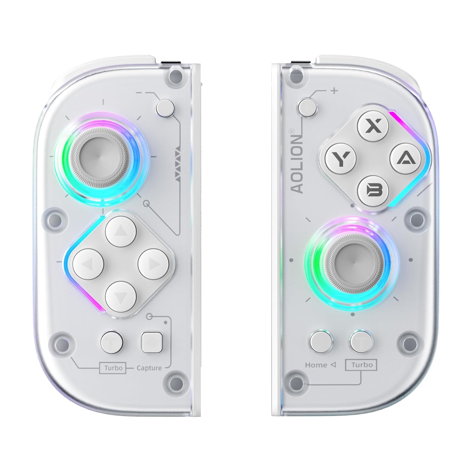Wireless Controller for Nintendo Switch with RGB Lighting and Grip