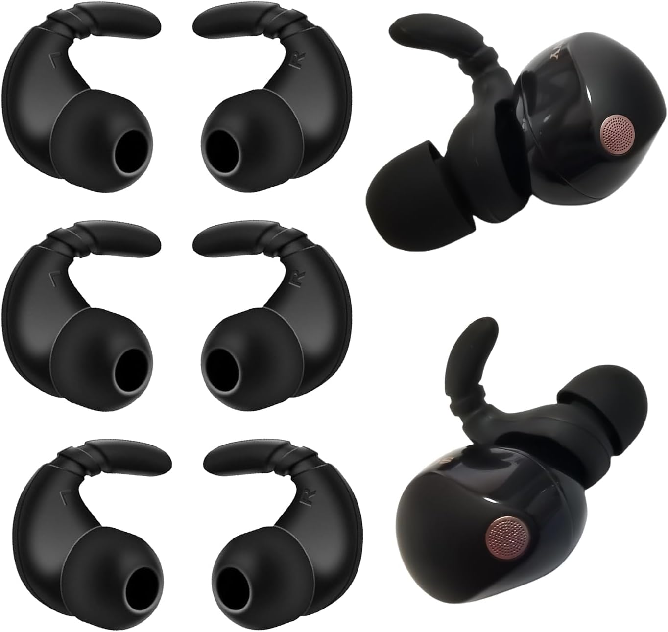 Luckvan Silicone Ear Hooks - Secure Fit 3 Pairs
