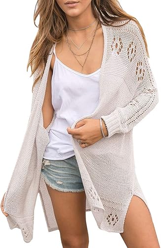 Misassy Womens Open Front Knit Sheer Cardigans for Summer Style