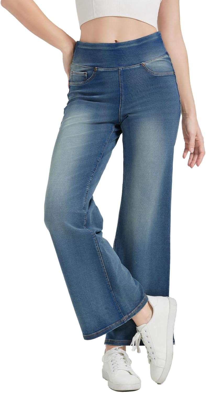 Women's High Waisted Bell Bottom Jeans for Tummy Control Style