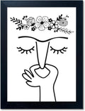 Bathroom Wall Art Framed Funny Bathroom Sign - Modern Black & White