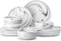 MALACASA Plates and Bowls Set for 4 - Durable Porcelain Dinnerware