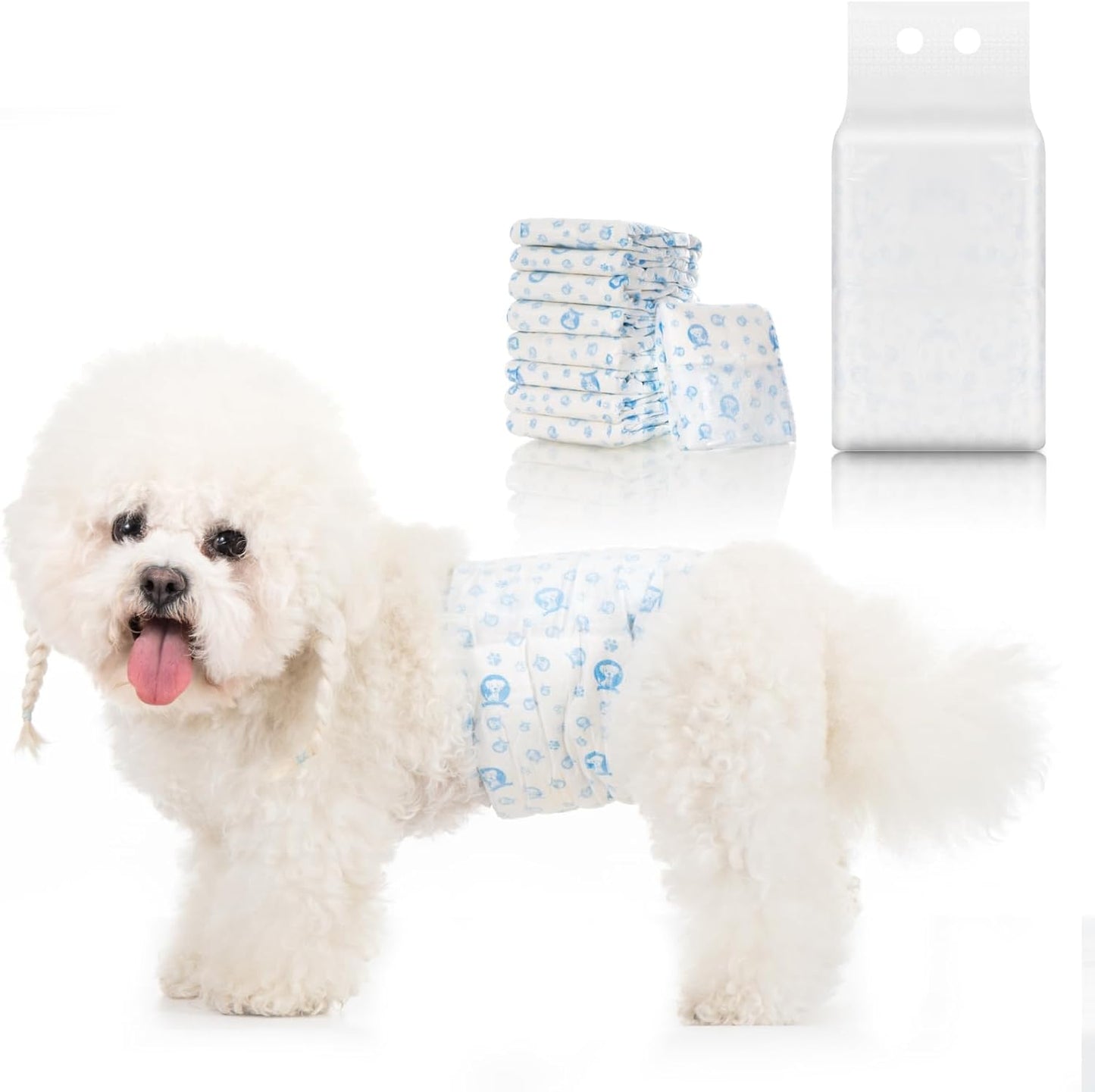 Ultra Absorbent Disposable Dog Diapers for Male Dogs - Leak Proof Fit!