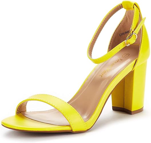 DREAM PAIRS Women's Chunk Low Heel Pump Sandals for Comfort