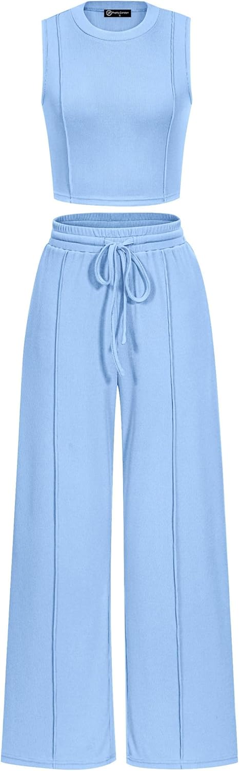 PRETTYGARDEN Women's Summer 2 Piece Loungewear Set for Comfort