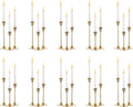 Nuptio Candlestick Candle Holders 30 Pcs Gold Taper Set - Elegant