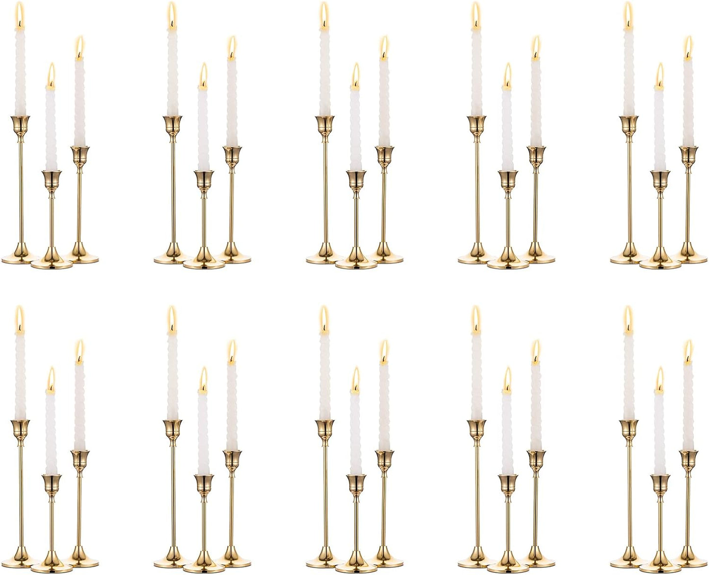 Nuptio Candlestick Holders Set of 30 for Elegant Decor