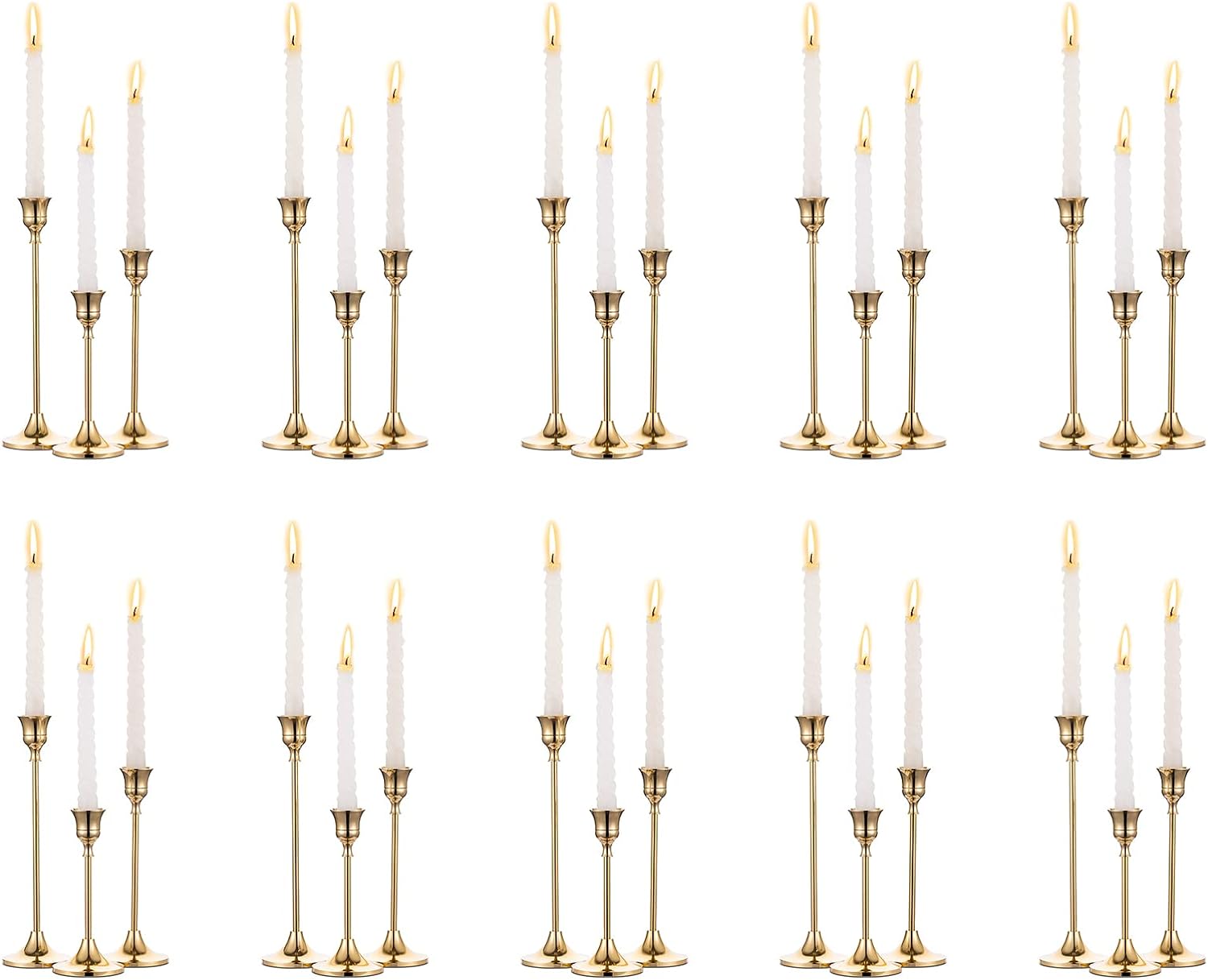 Nuptio Candlestick Holders Set of 30 for Elegant Decor