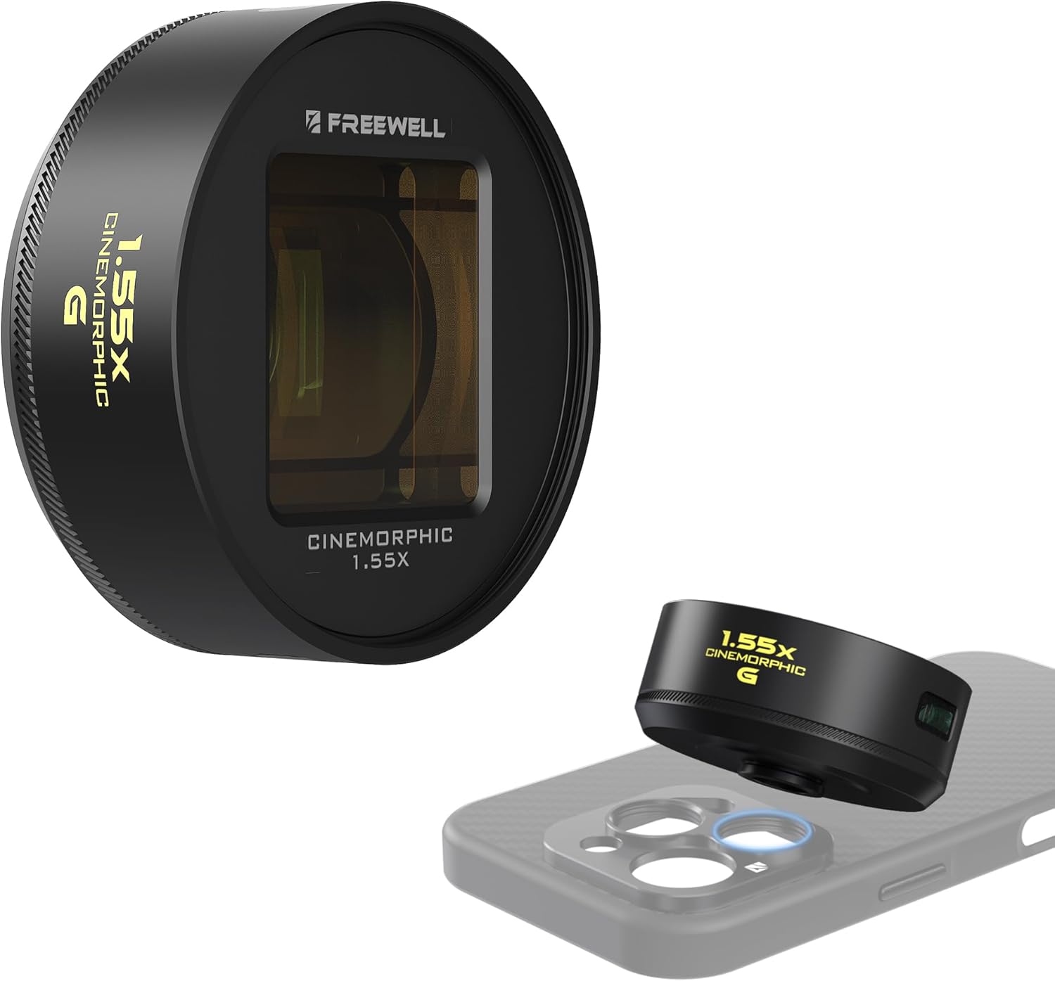 Freewell 1.55x Gold Anamorphic Lens for Cinematic Smartphone Shots