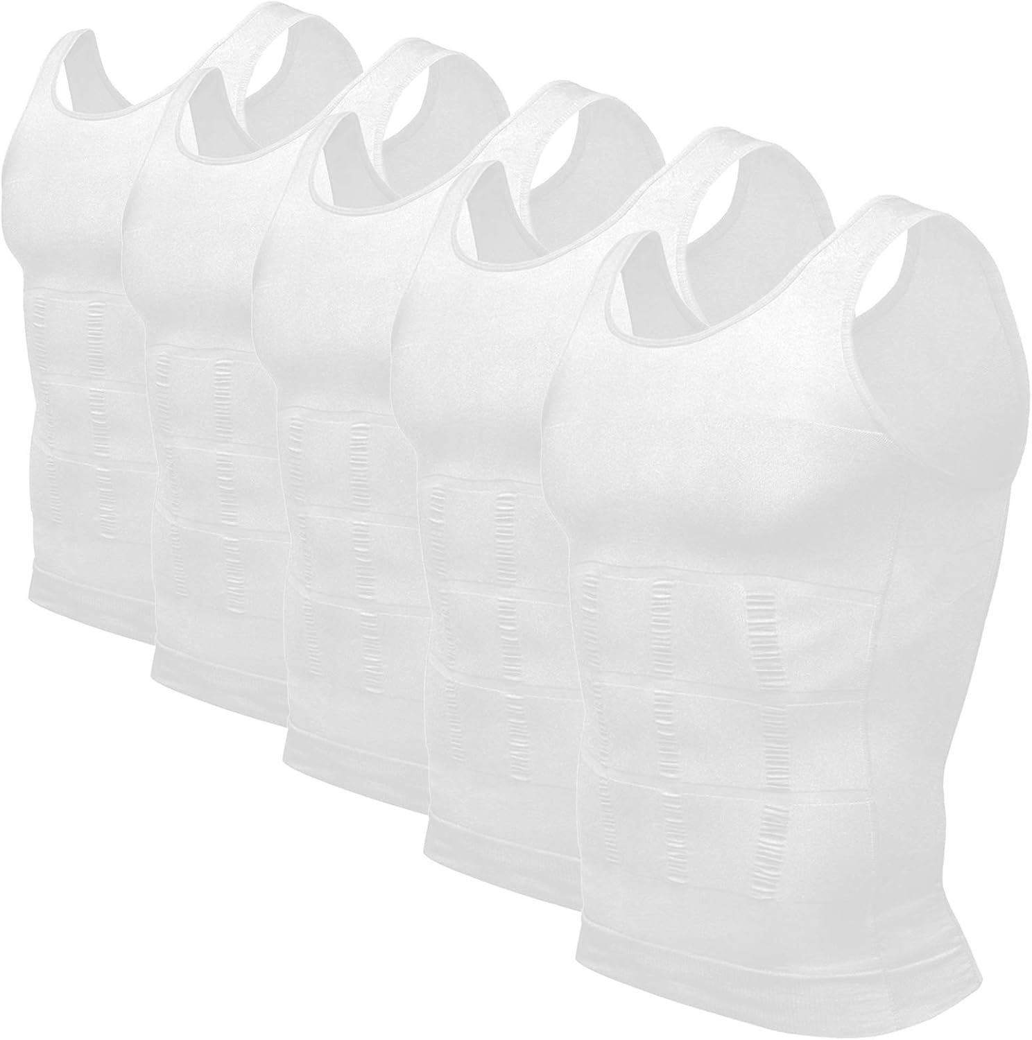 Odoland Mens Body Shaper Slimming Tummy Vest Compression Shirt