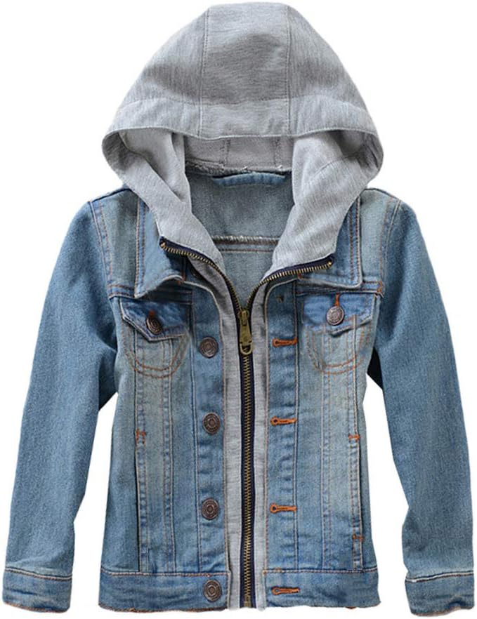 Stylish Hooded Denim Jacket for Kids - Trendy Outerwear Choice