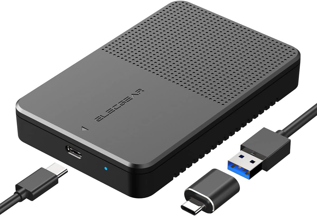 Portable USB-C Enclosure for Thick & Standard 2.5'' Drives