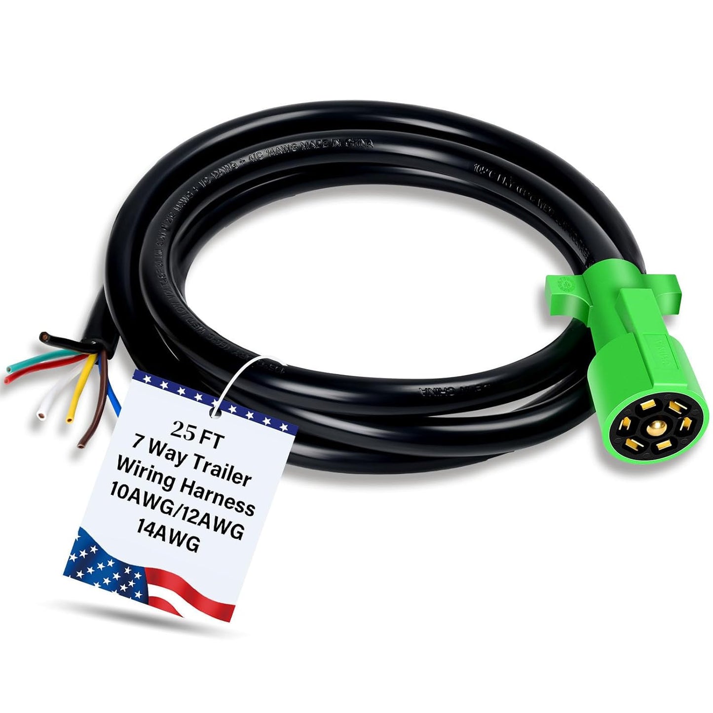 25 FT 7 Pin Trailer Plug for Heavy Duty Wiring Needs