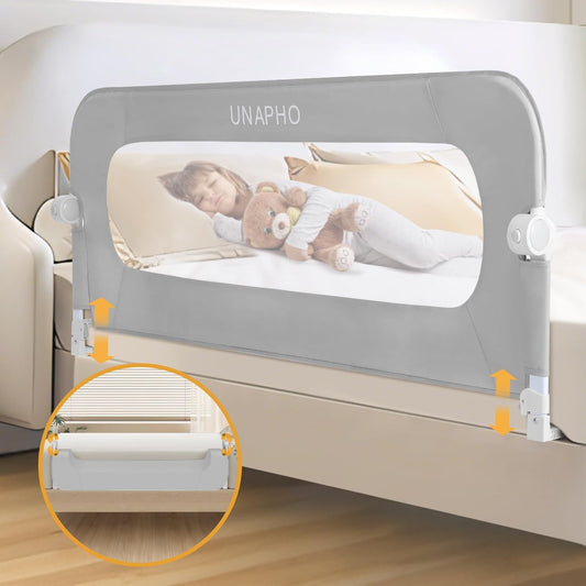 Toddler Bed Rail Guard with Swing Down Design for Safety