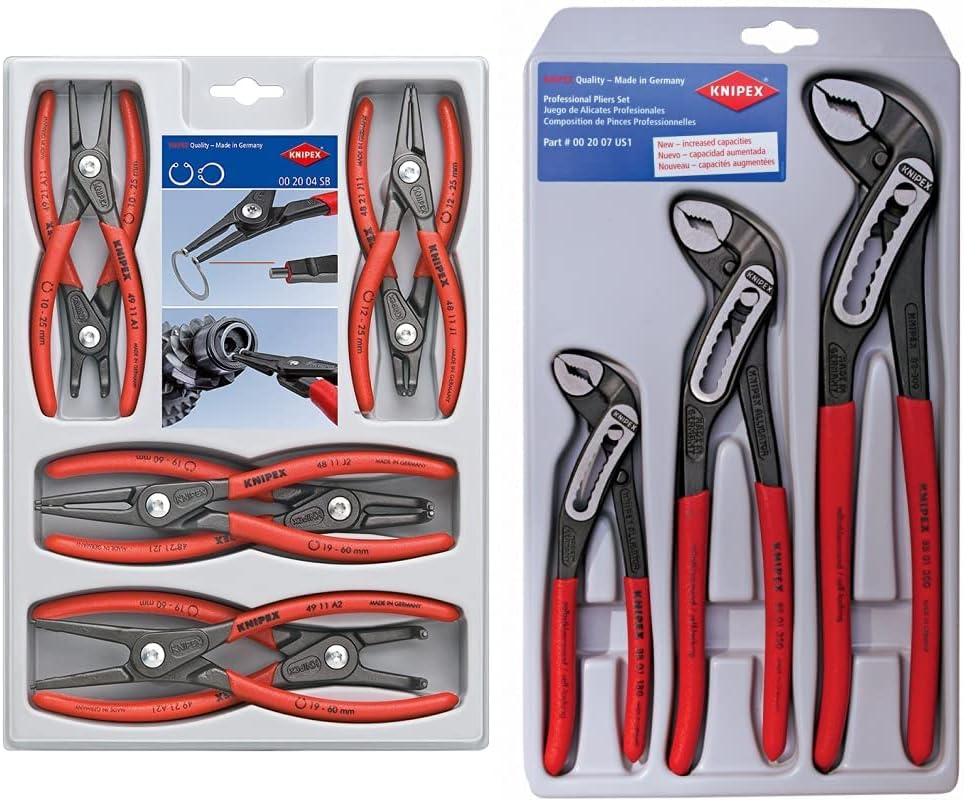 KNIPEX Precision Circlip Pliers Set with Alligator Pliers Set