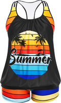 Plus Size Tankini Swimsuit Two Piece Tummy Control - Flattering Fit 12