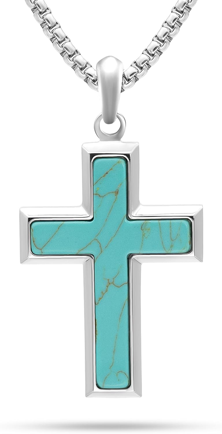 RTZN Turquoise Necklace for Men - Premium Dog Tag Pendant