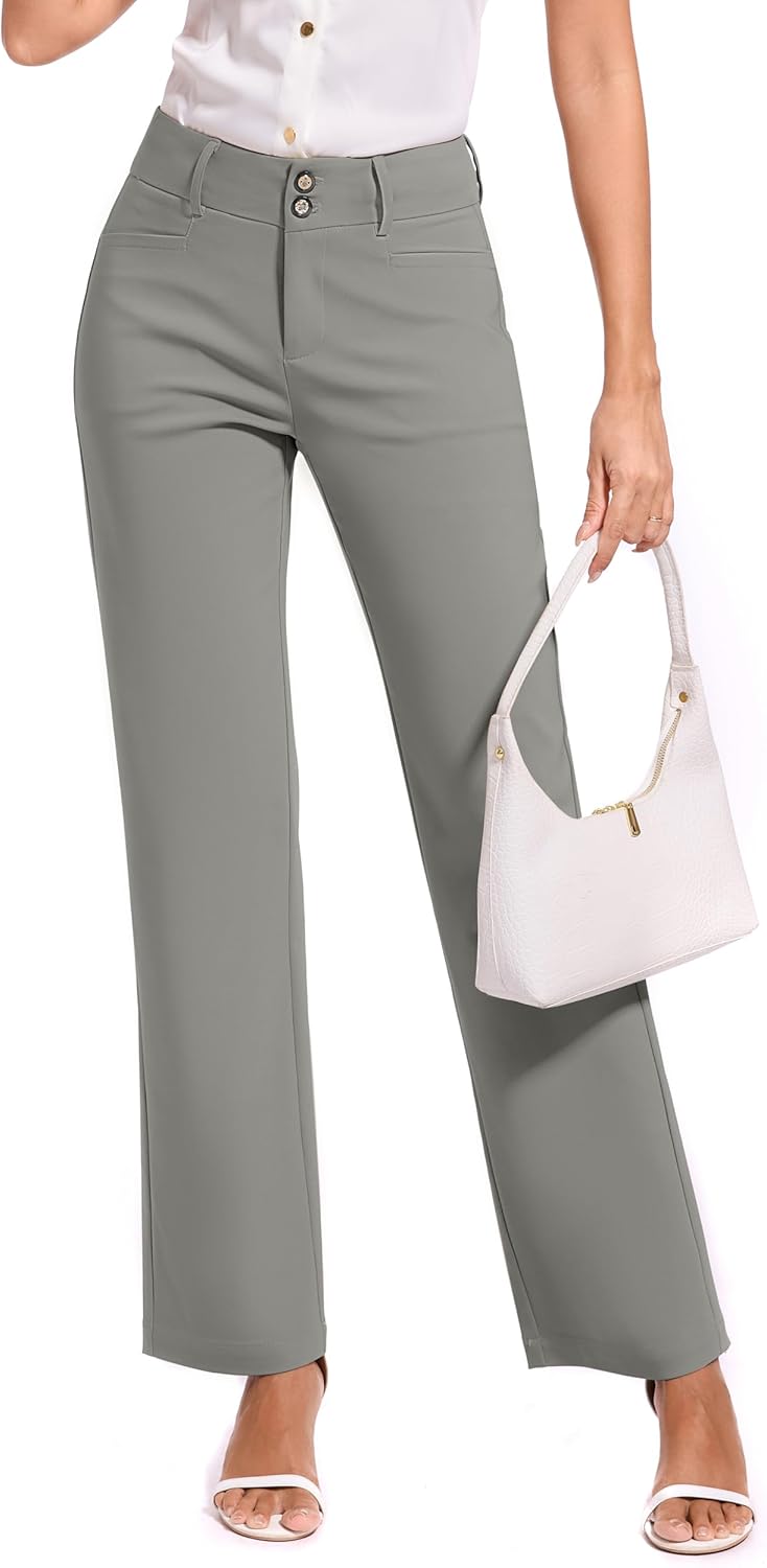 2025 Women Stretch Business Straight Leg Dress Pants for Work