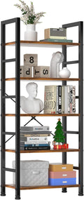 Sweetcrispy 5 Tier Book Shelf - Space-Saving Tall Bookshelf for Small