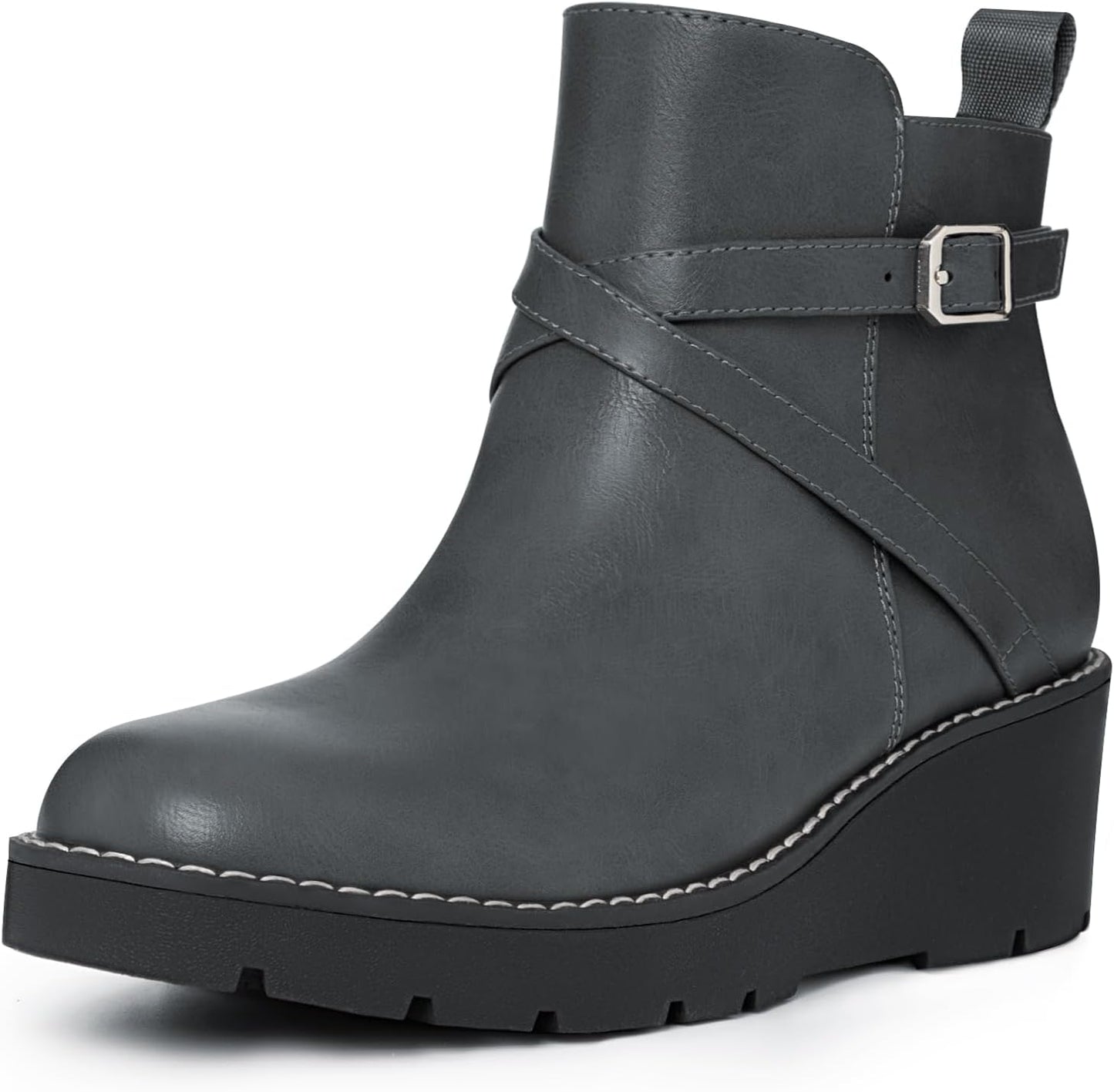 Athlefit Women's Wedge Ankle Boots for Fashion and Comfort