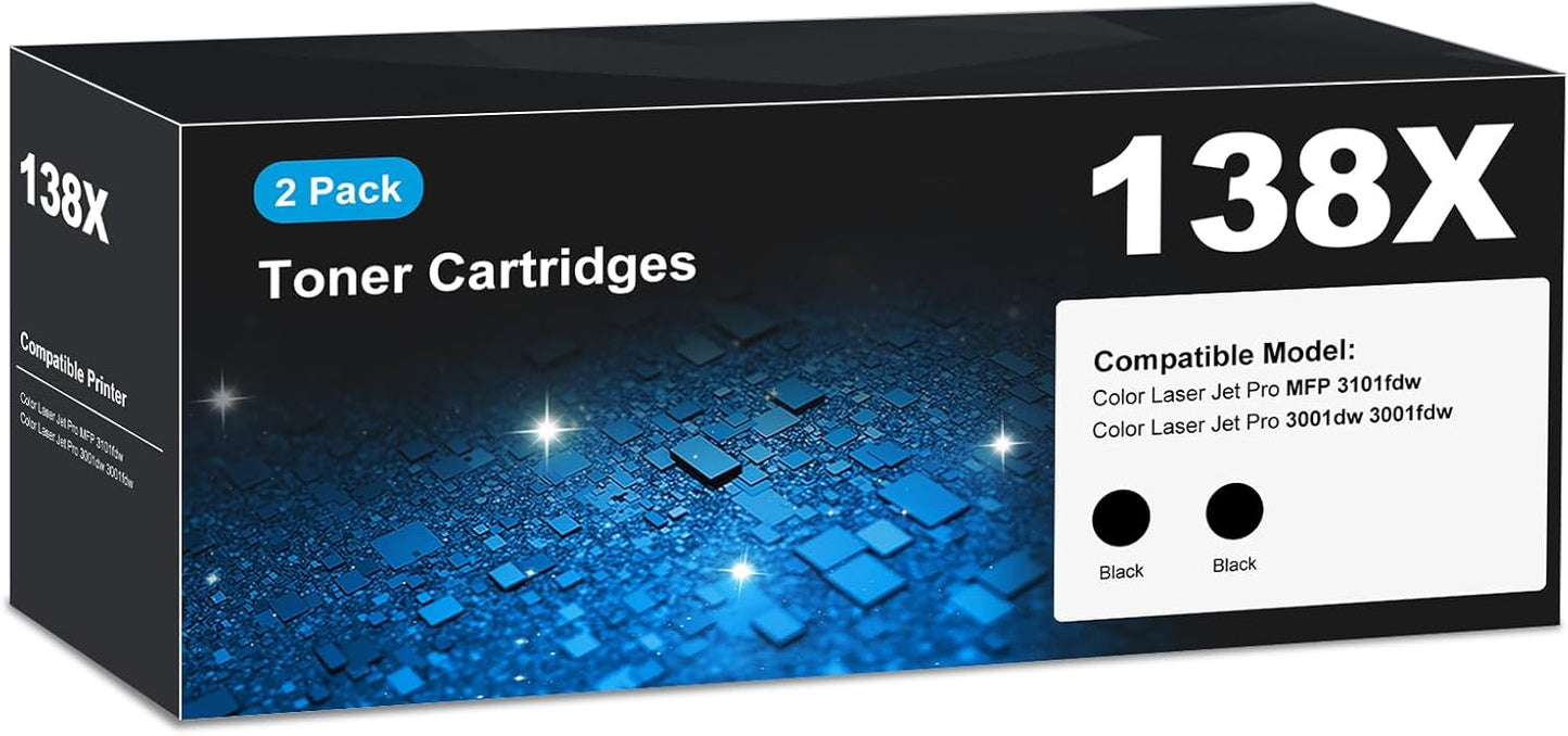 High Yield 138X Black Toner Cartridge for HP Laser Jet Pro