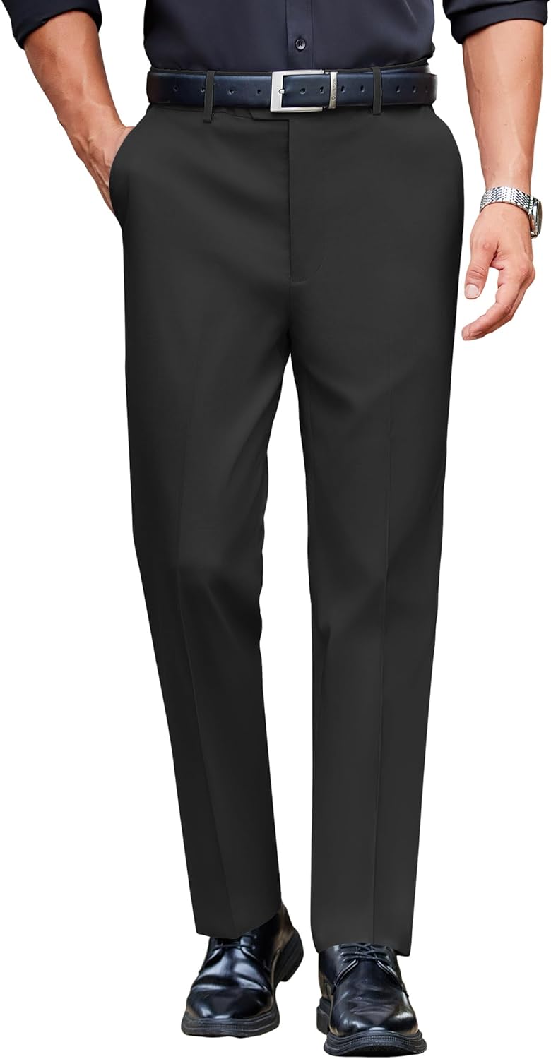 COOFANDY Mens Classic Casual Dress Pants with Expandable Waist