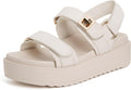 Womens Flat Sandals with Soft Cushioned Footbed - Adjustable Slides
